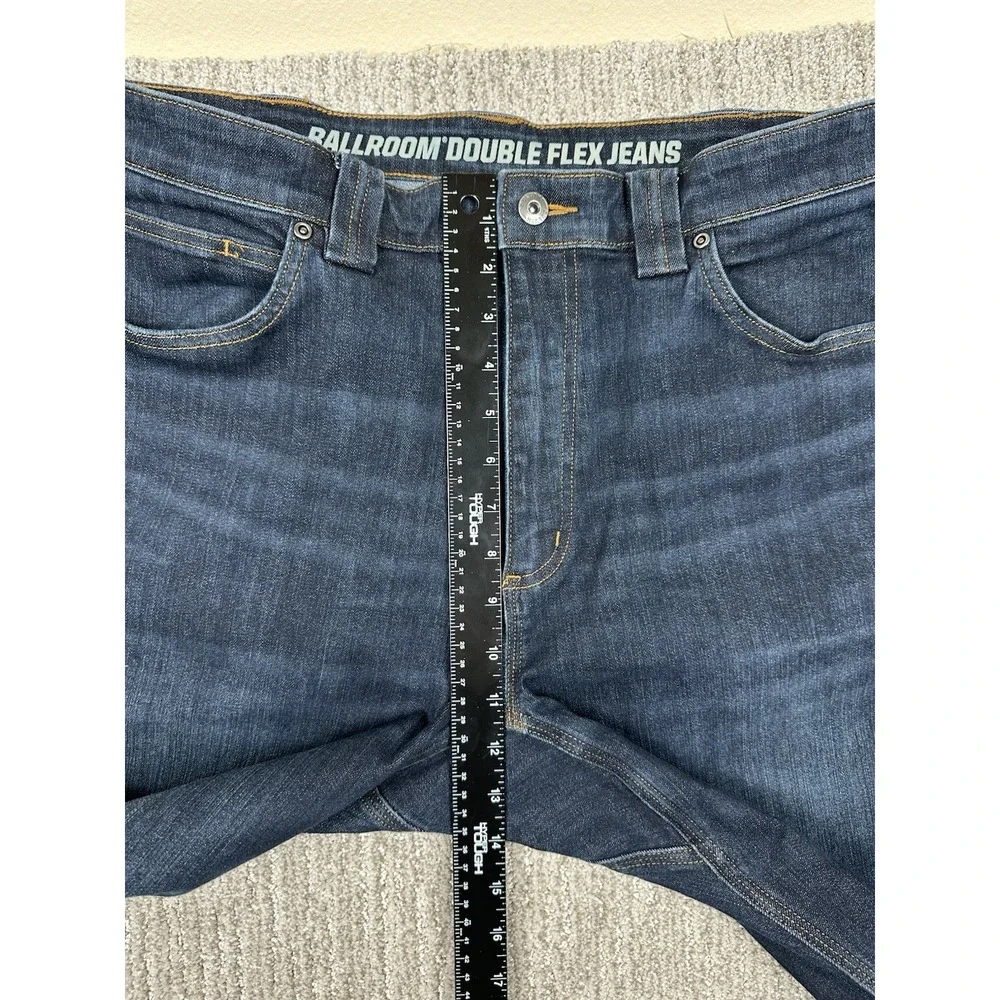 Duluth Trading Jeans Mens 37x34 Blue Ballroom Double Flex Straight Leg Denim